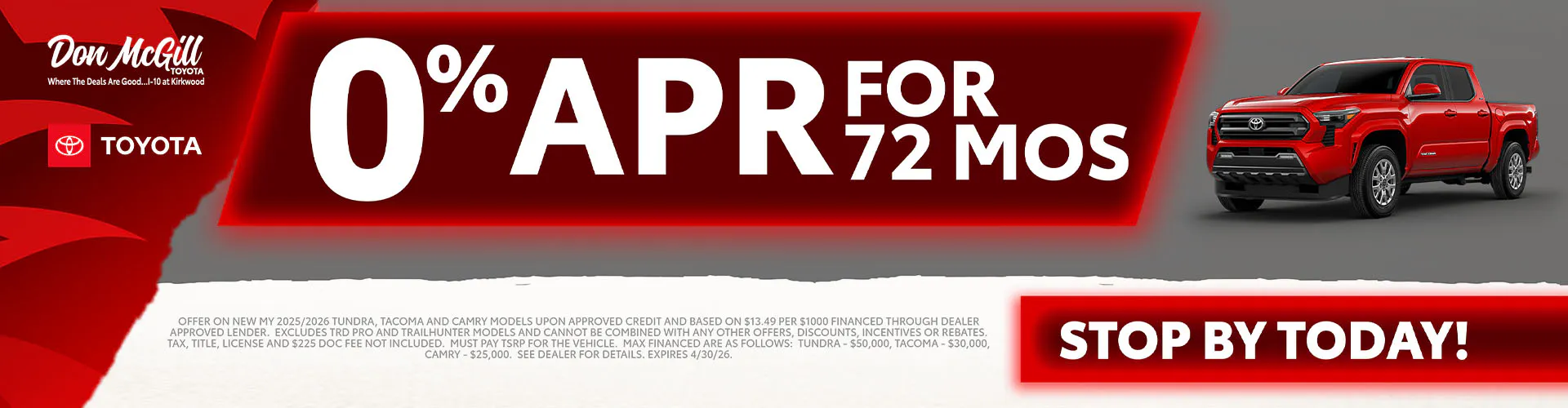 0% APR for 72 Months