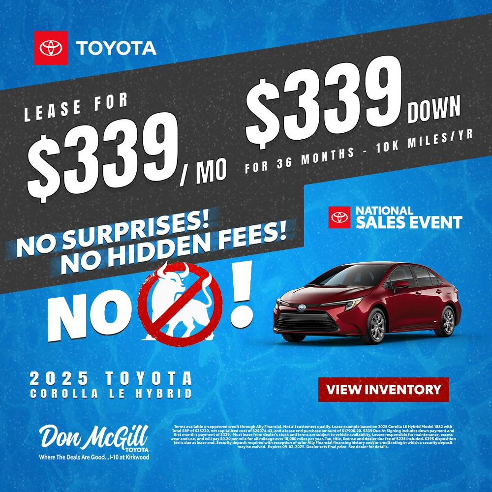 2025 Corolla LE Hybrid | Don McGill Toyota