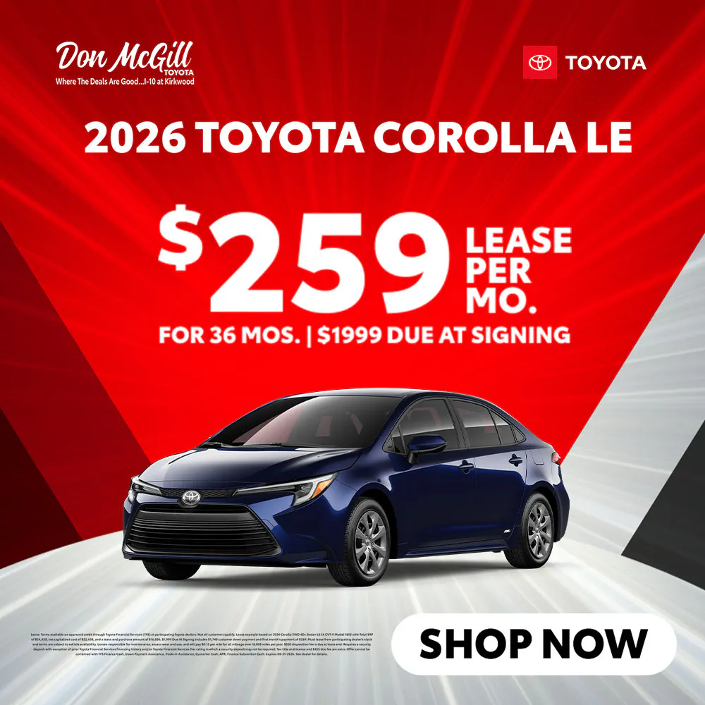 Lease 2026 Corolla LE – $259/Month for 36 months