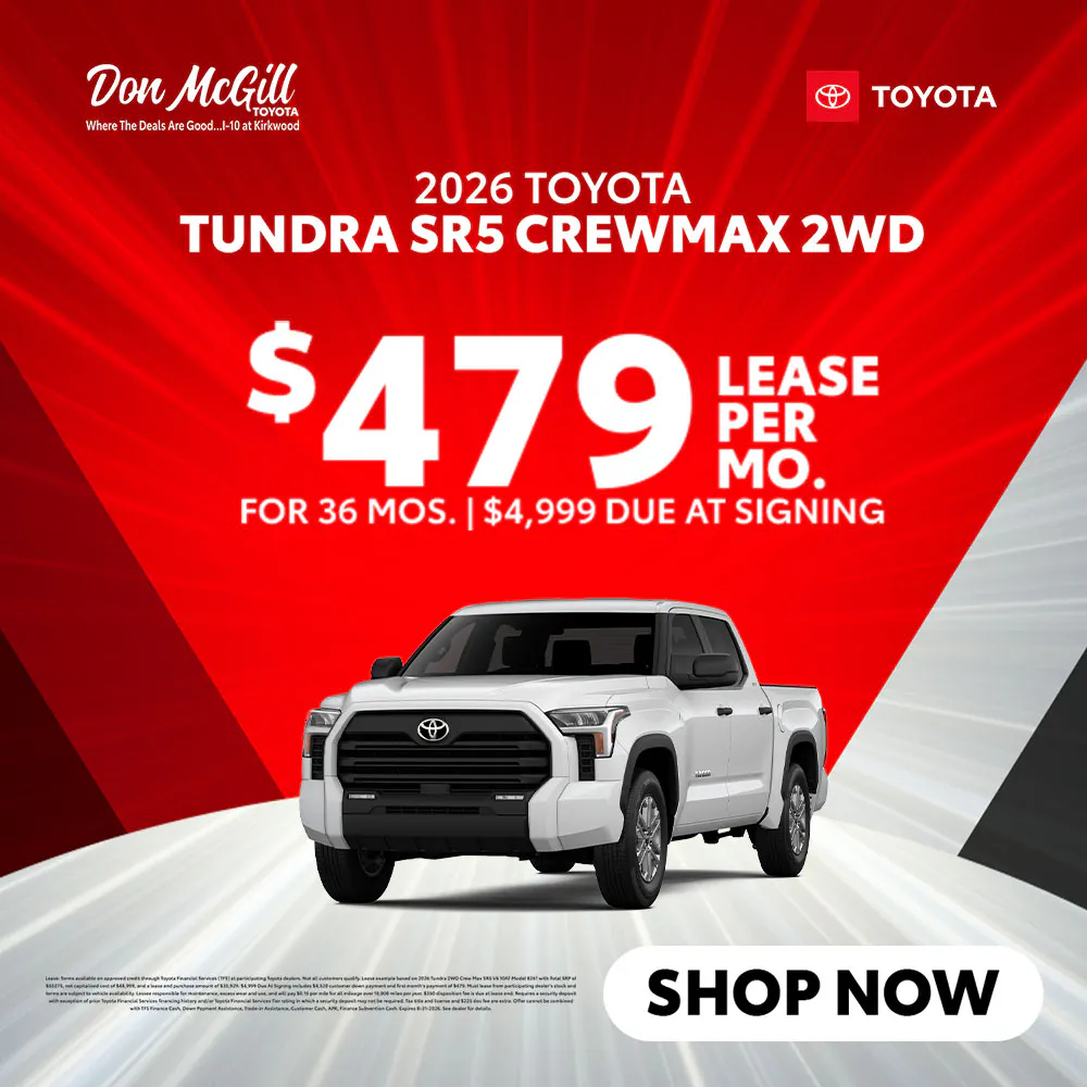 Lease 2026 Tundra SR5 CrewMax – $479/Month for 36 months