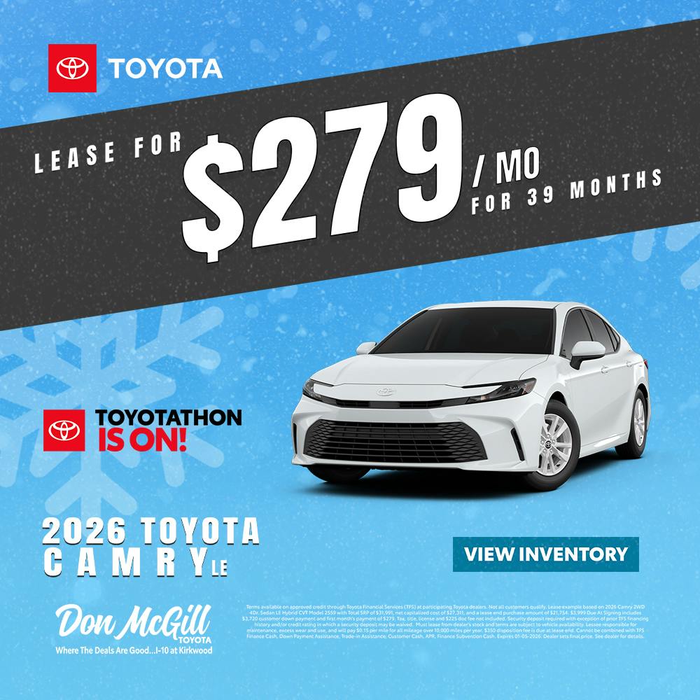 2026 Camry LE Toyotathon Sales Event | Don McGill Toyota