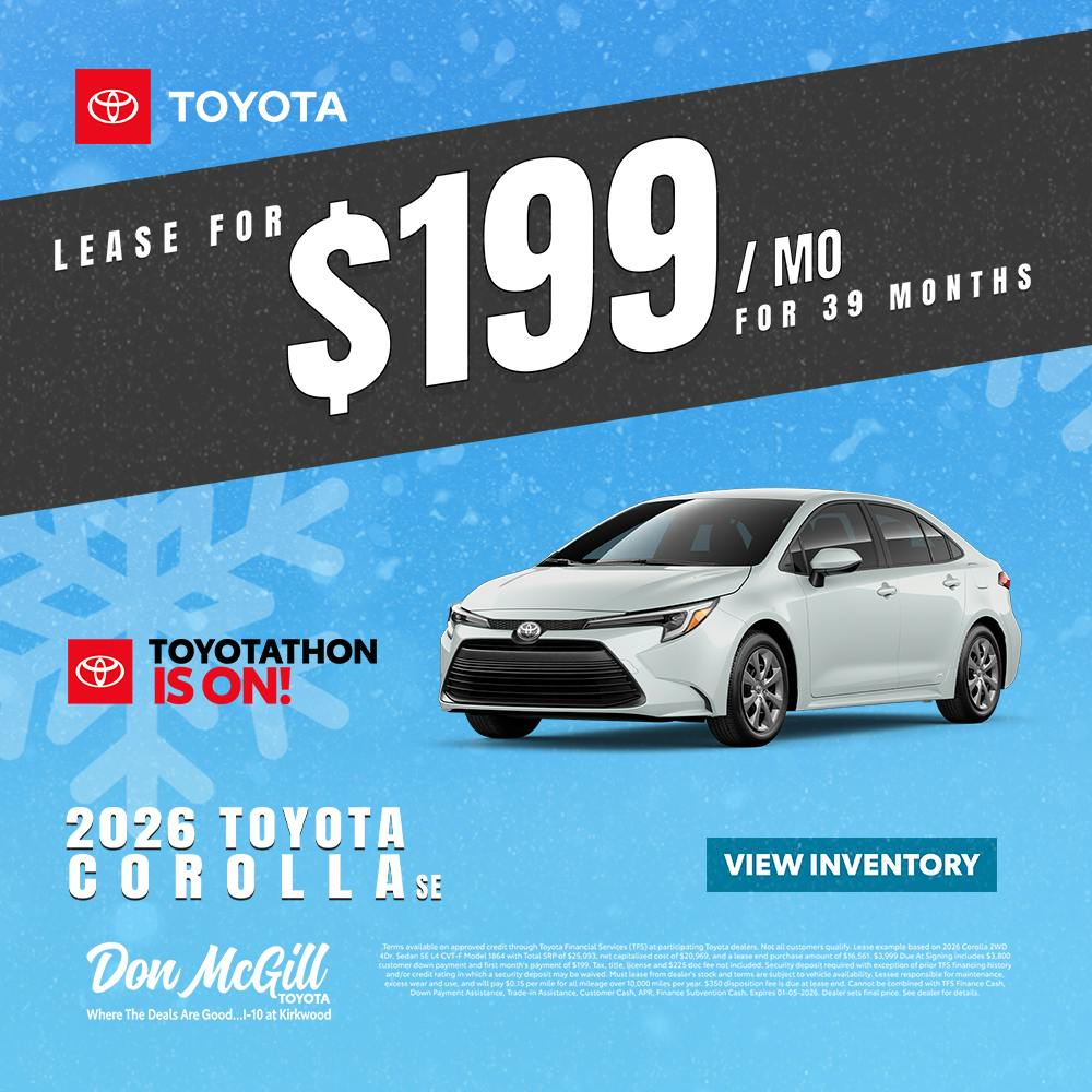 2026 Corolla LE Toyotathon Sales Event | Don McGill Toyota