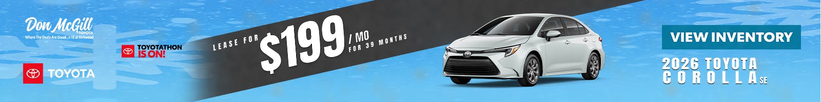 2026 Corolla LE Toyotathon Sales Event