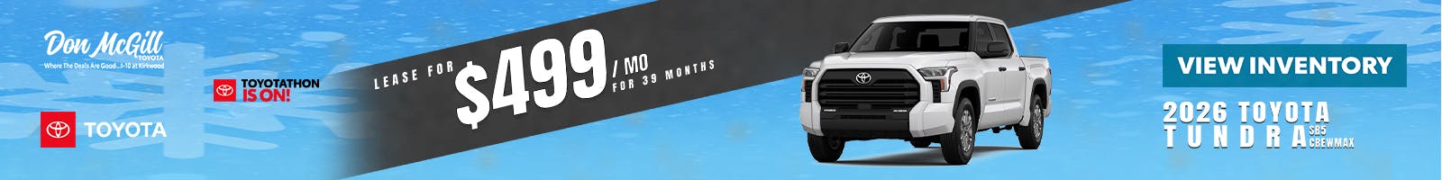 2026 Tundra SR5 Crewmax Toyotathon Sales Event