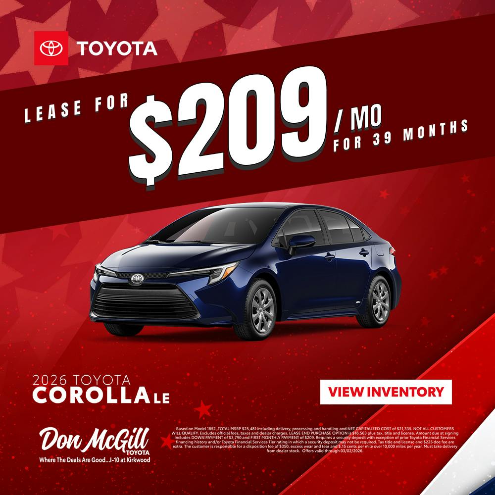 2026 Corolla LE Special