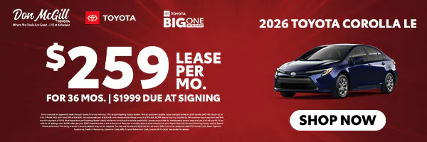Lease 2026 Corolla LE – $259/Month for 36 months | Don McGill Toyota