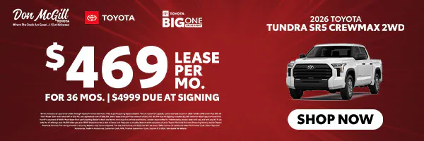 Lease 2026 Tundra SR5 CrewMax – $469/Month for 36 months | Don McGill Toyota