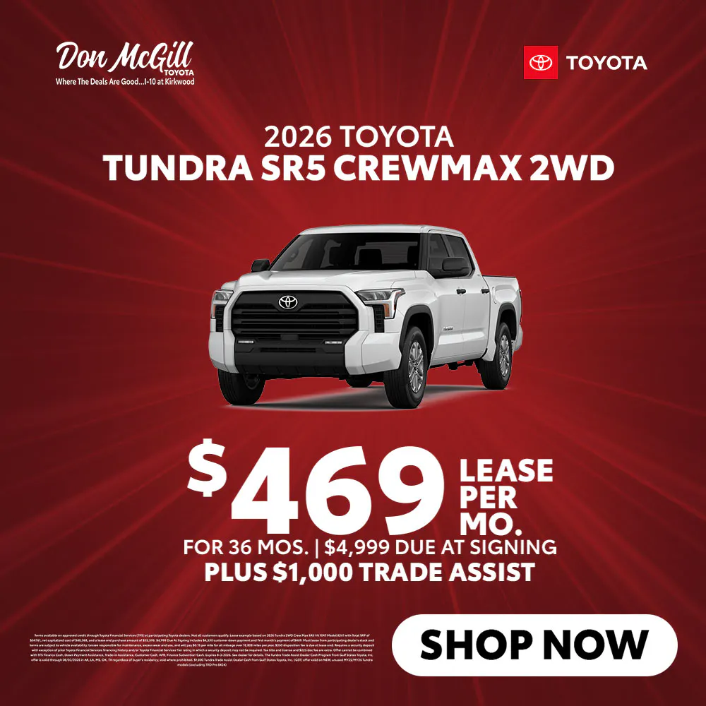 Lease 2026 Tundra SR5 CrewMax – $469/Month for 36 months
