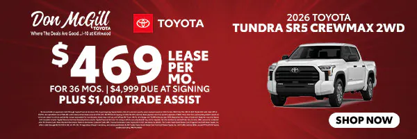 Lease 2026 Tundra SR5 CrewMax – $469/Month for 36 months | Don McGill Toyota
