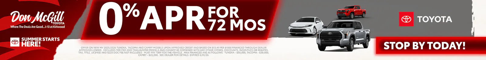 0% APR for 72 Months