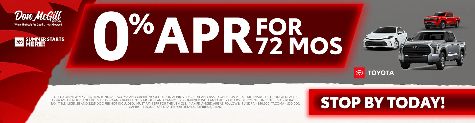 0% APR for 72 Months
