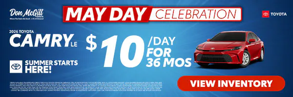 Lease 2026 Camry LE – $10/day for 36 months | Don McGill Toyota