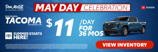 Lease 2026 Tacoma SR5 Double Cab – $11/day for 36 months | Don McGill Toyota
