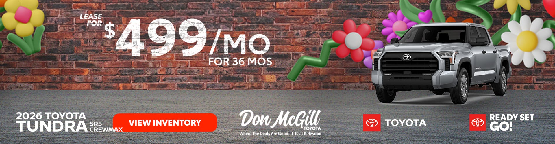 Lease 2026 Tundra SR5 CrewMax – $499/month for 36 months