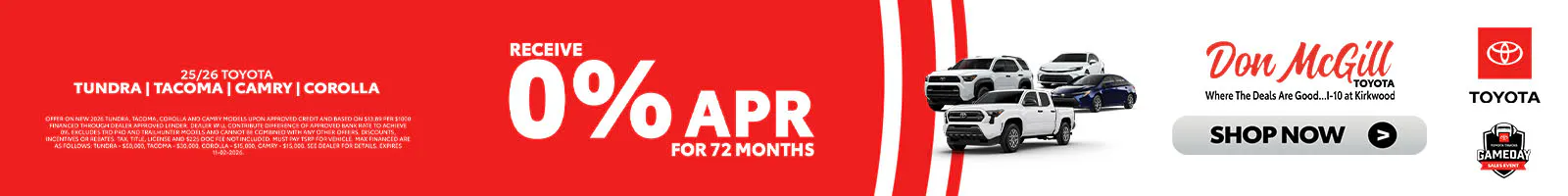 0% APR for 72 Months