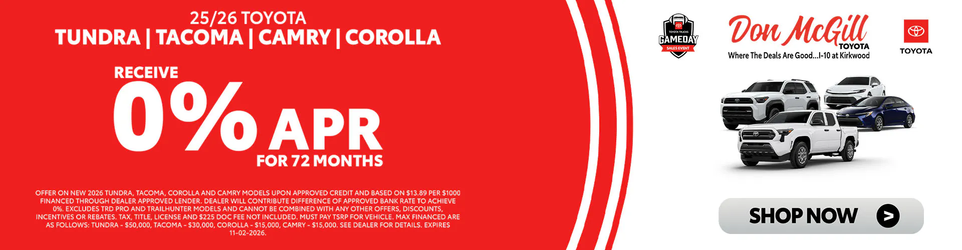 0% APR for 72 Months