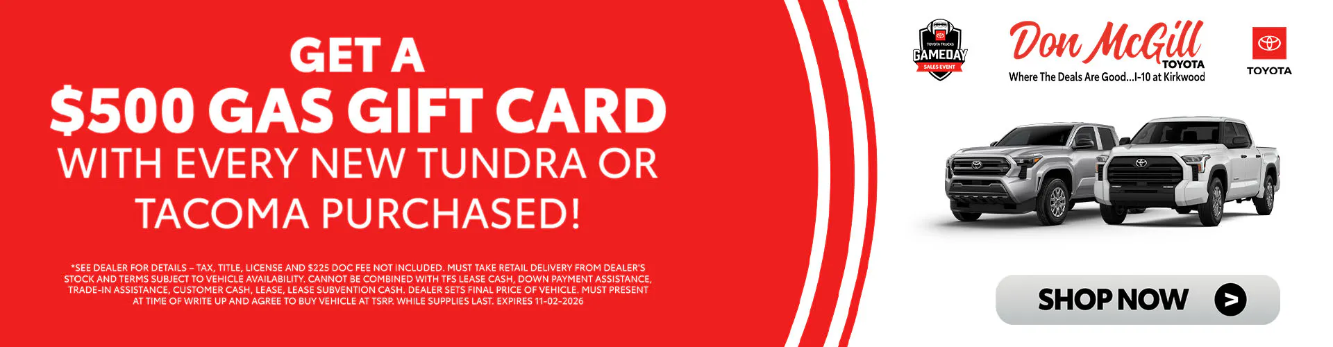 Get a $500 Gas Card!