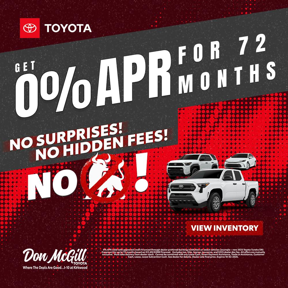 0% APR for 72 Months