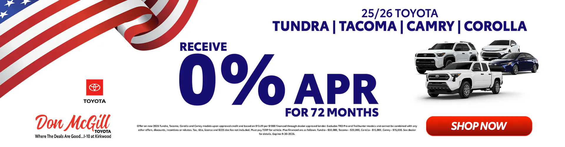0% APR for 72 Months