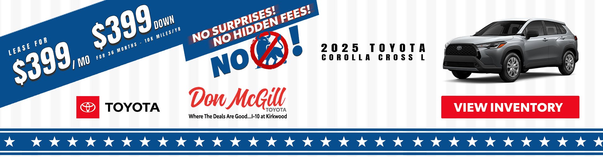 2025 Corolla Cross L 4th of July
