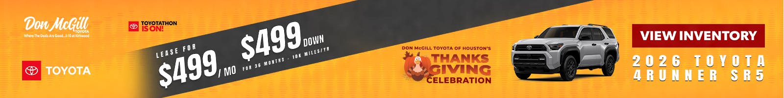 2026 4Runner SR5 4WD Toyotathon Sales Event