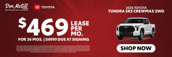July 2026 – Tundra SR4 CrewMax 2WD Lease Offer | Don McGill Toyota