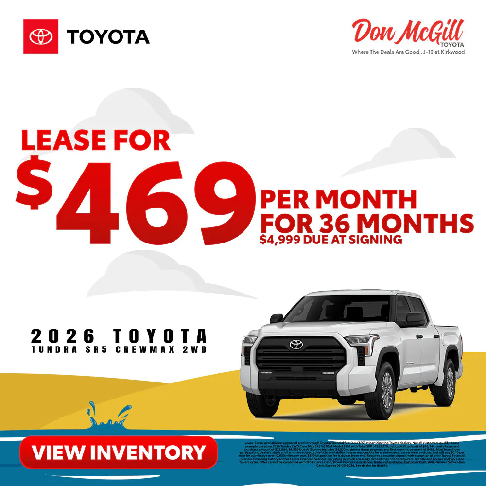 Lease 2026 Tundra SR5 CrewMax – $469/Month for 36 months