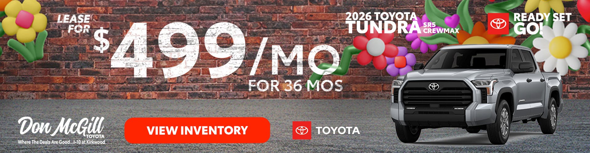 Lease 2026 Tundra SR5 CrewMax – $499/month for 36 months