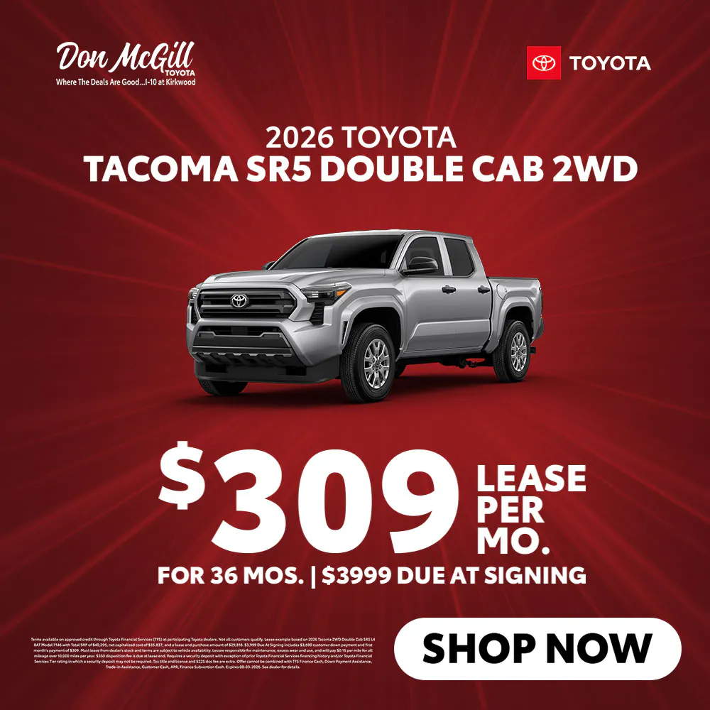 Lease 2026 Tacoma SR5 Double Cab – $309/Month for 36 months