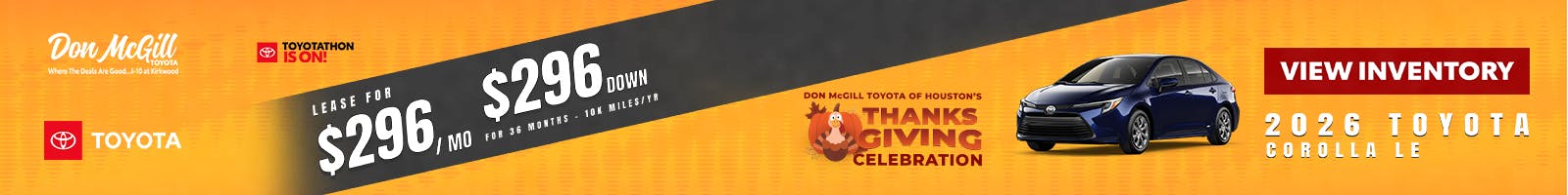 2026 Corolla LE Toyotathon Sales Event