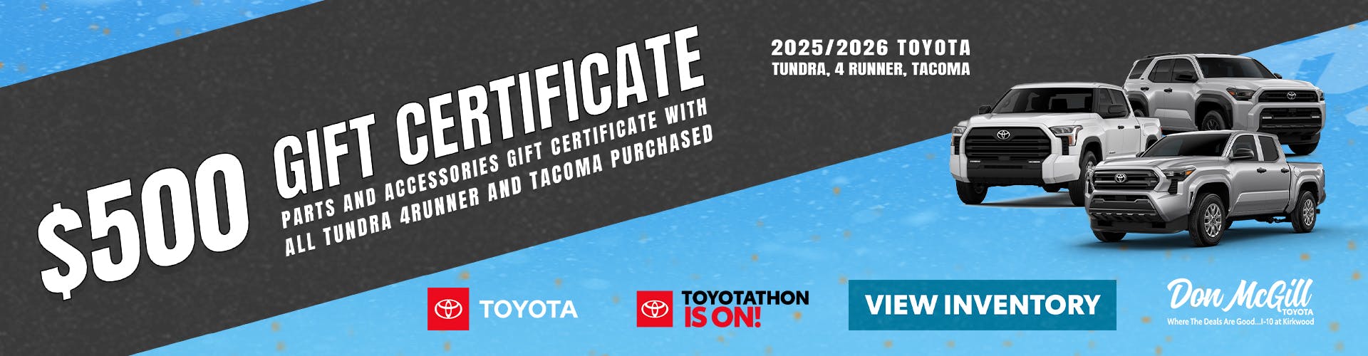 500$ Parts Gift Certificate