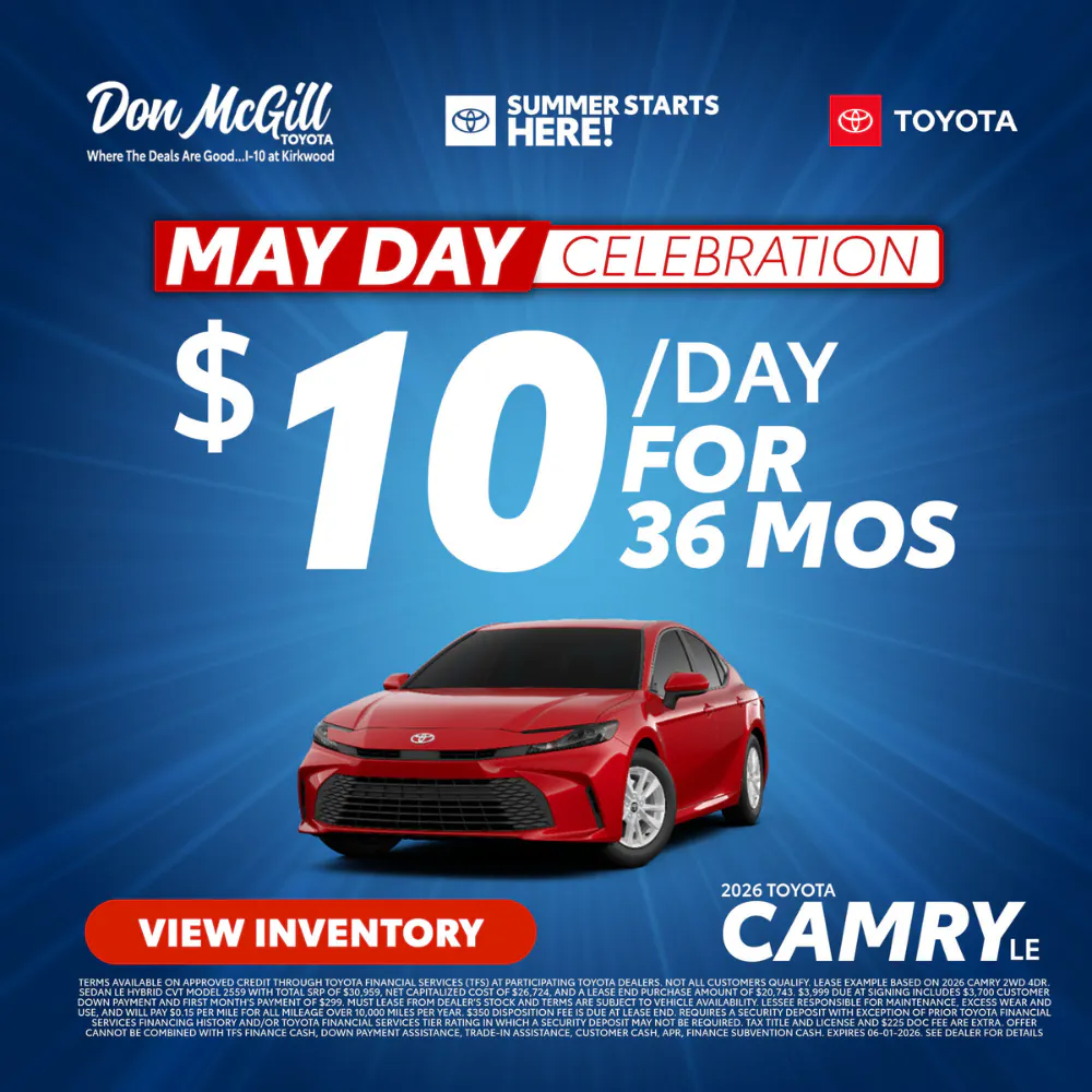 Lease 2026 Camry LE – $10/day for 36 months