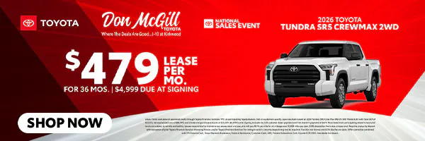 Lease 2026 Tundra SR5 CrewMax – $479/Month for 36 months | Don McGill Toyota