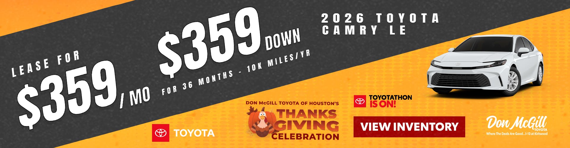 2026 Camry LE Toyotathon Sales Event