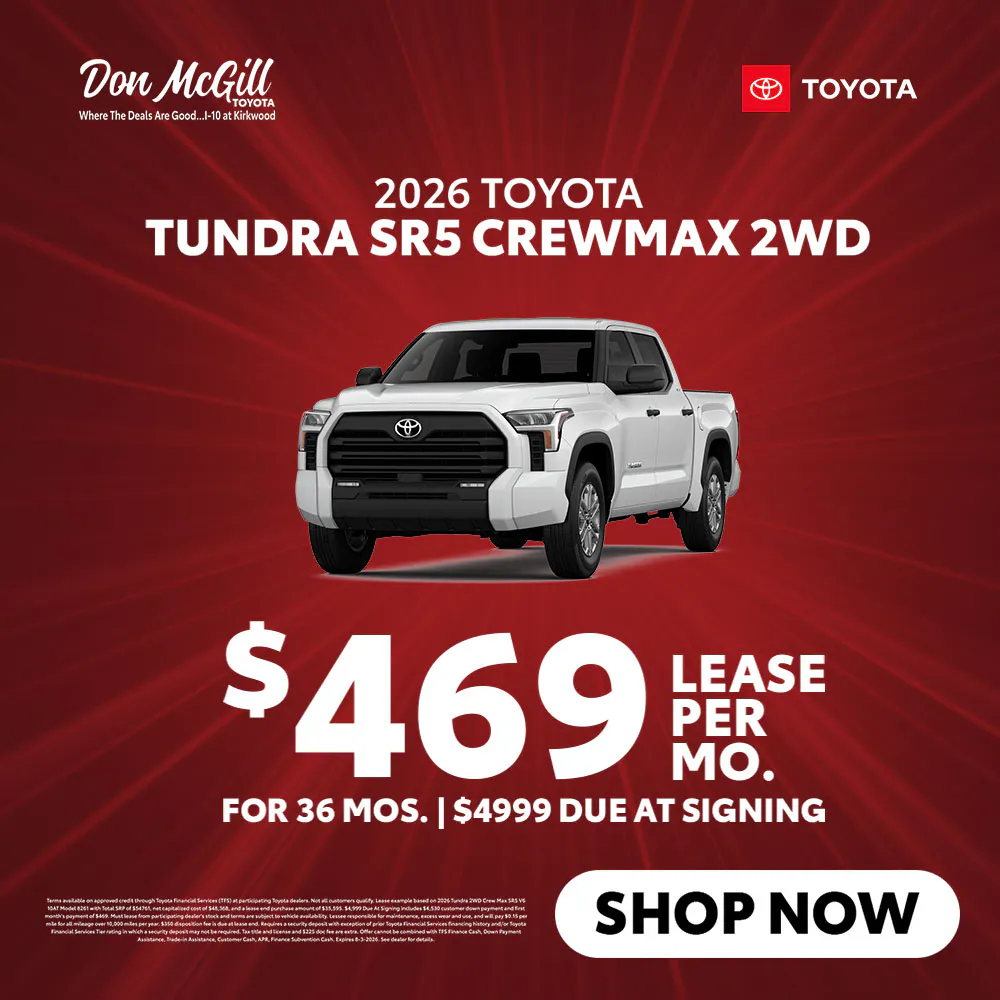 Lease 2026 Tundra SR5 CrewMax – $469/Month for 36 months