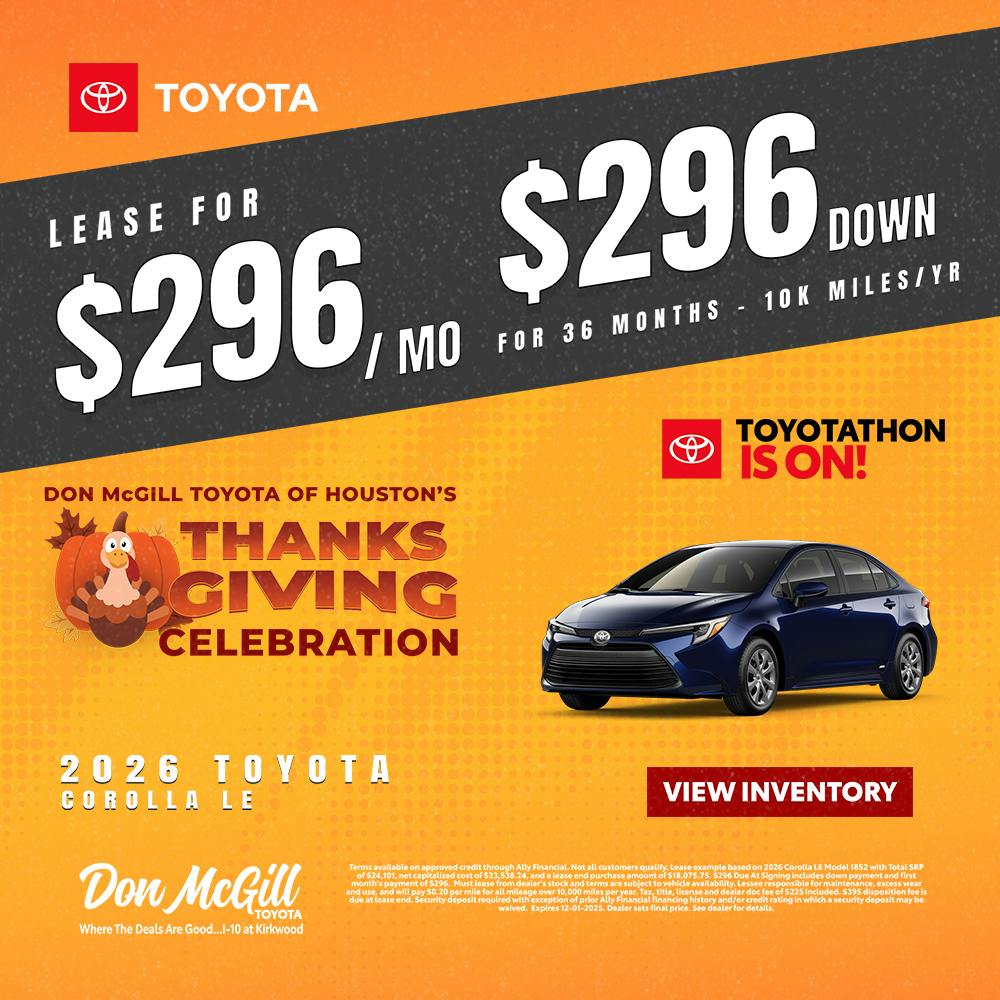 2026 Corolla LE Toyotathon Sales Event