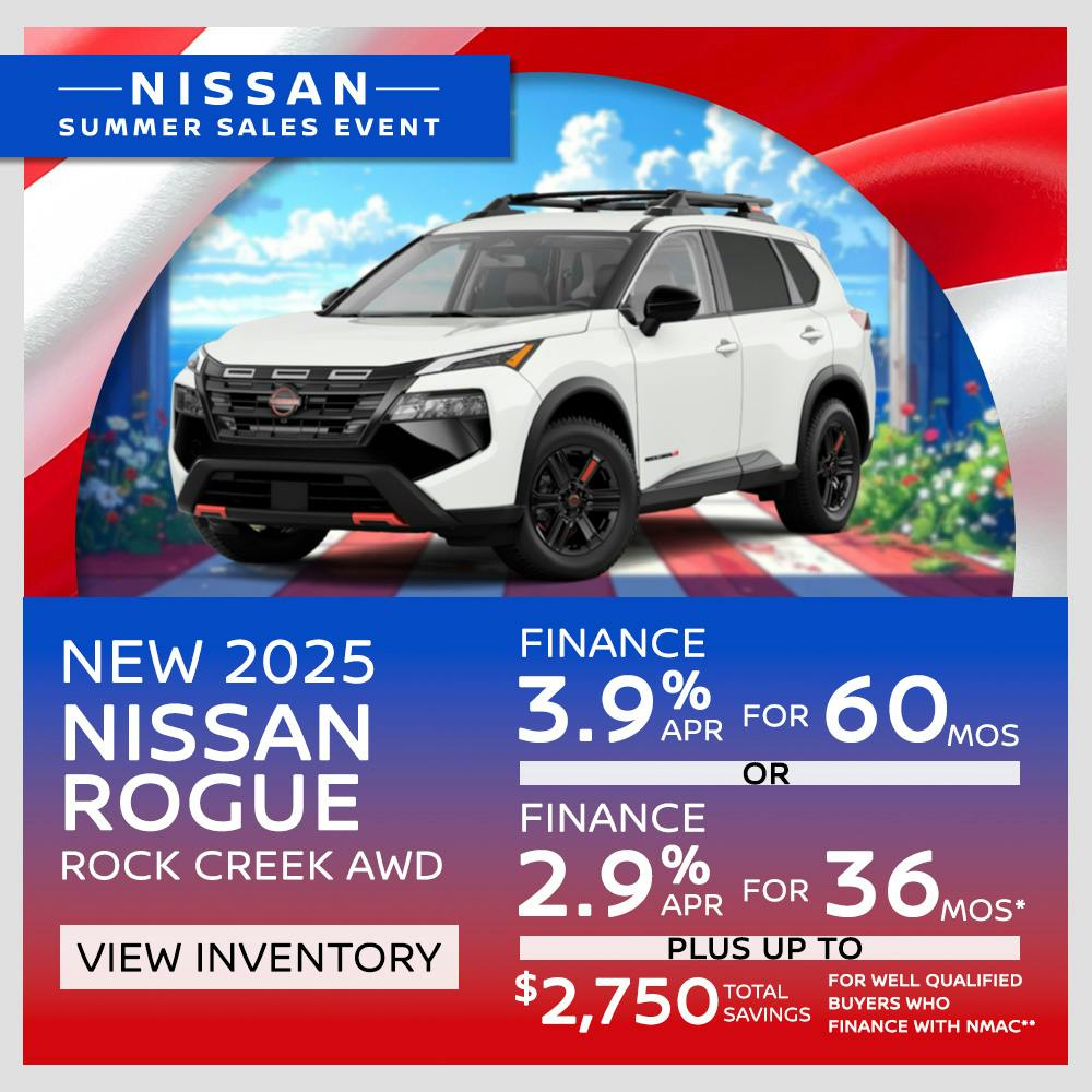 New 2025 Nissan Rogue Rock Creek Finance 3.9% APR