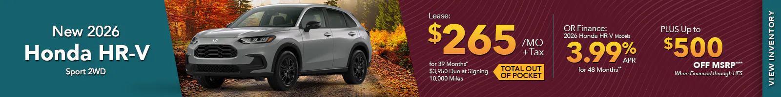 New 2026 Honda HR-V Sport 2WD
