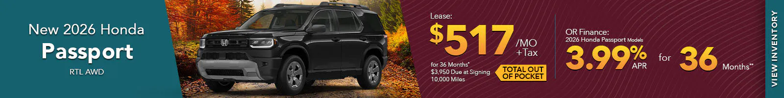 New 2026 Honda Passport RTL AWD