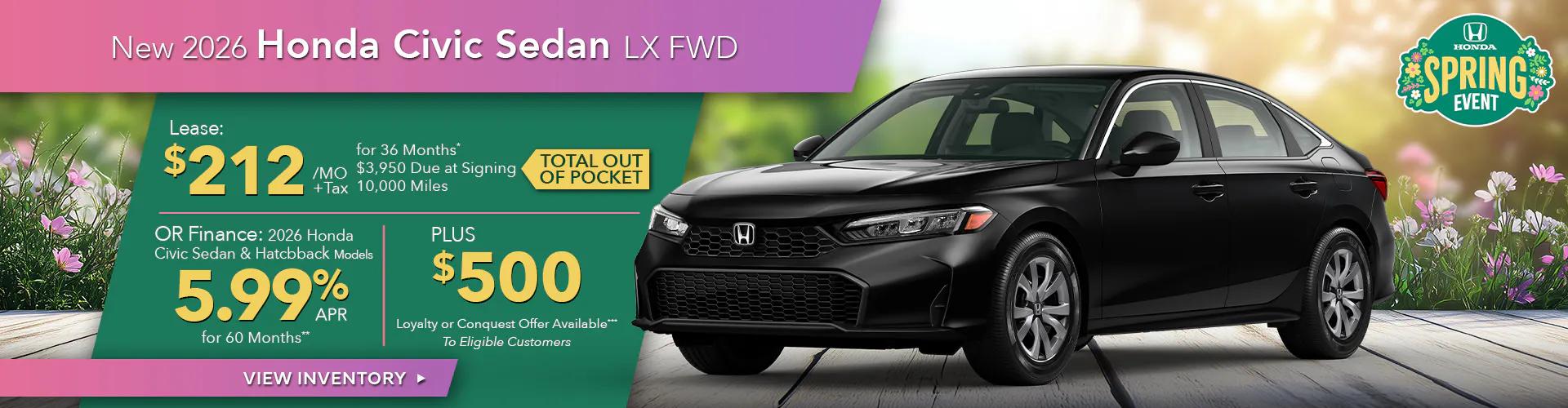 NNew 2026 Honda Civic Sedan LX FWD