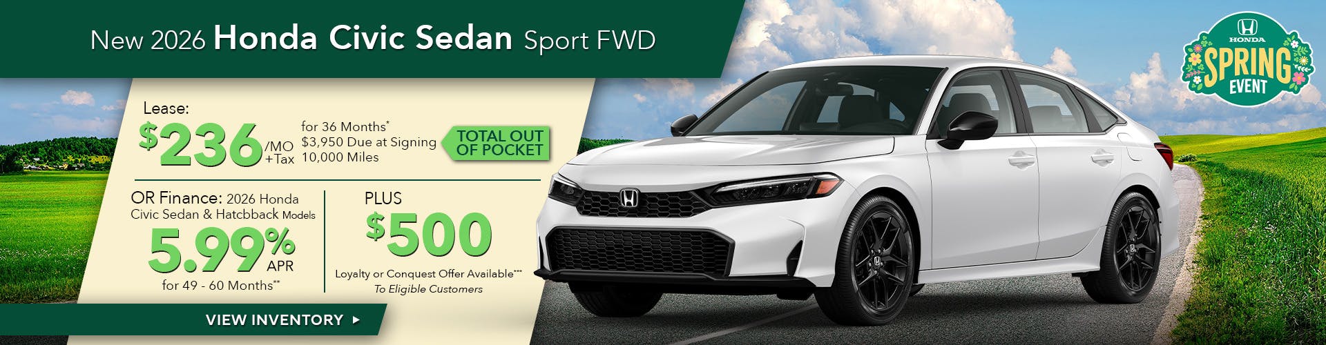 New 2026 Honda Civic Sedan Sport FWD