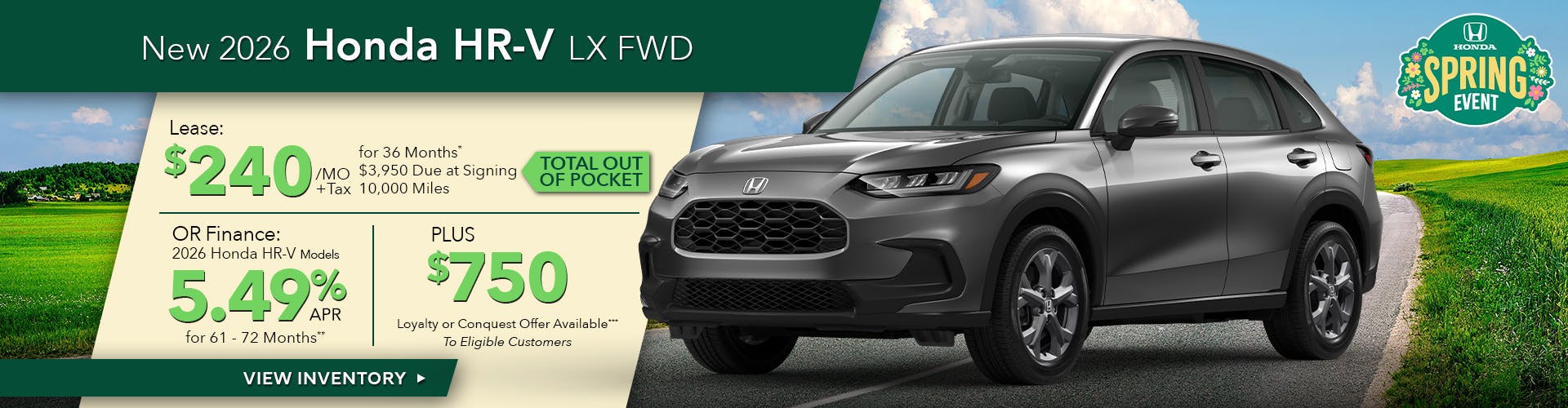 New 2026 Honda HR-V LX FWD