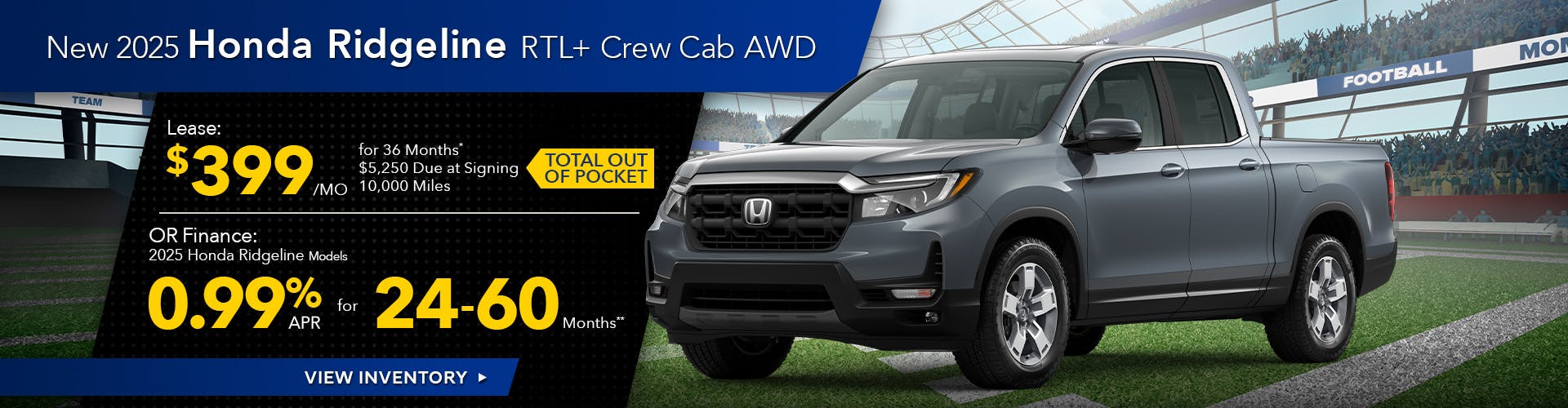 New 2025 Honda Ridgeline RTL+ Crew Cab AWD