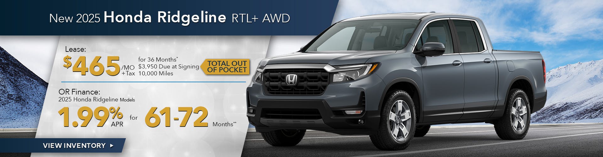 New 2025 Honda Ridgeline RTL+ AWD
