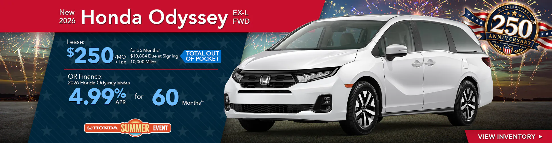 New 2026 Honda Odyssey EX-L FWD