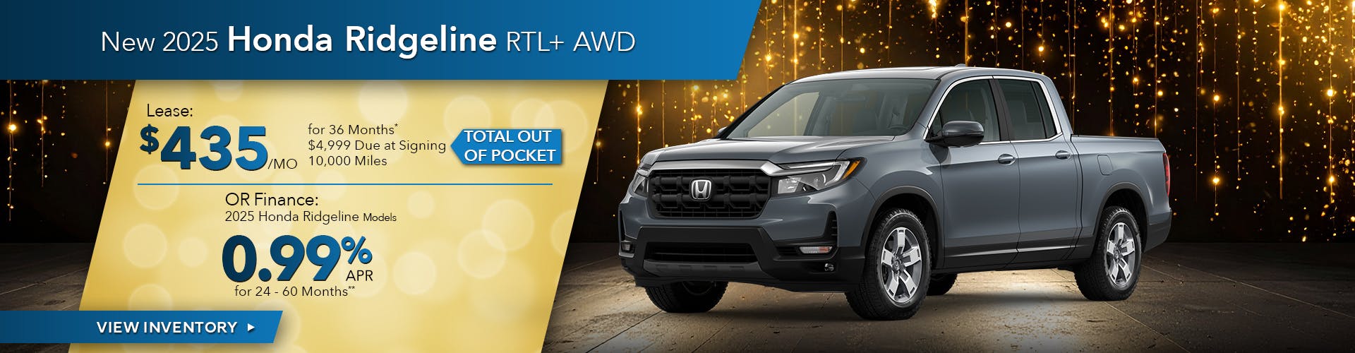 New 2025 Honda Ridgeline RTL + AWD