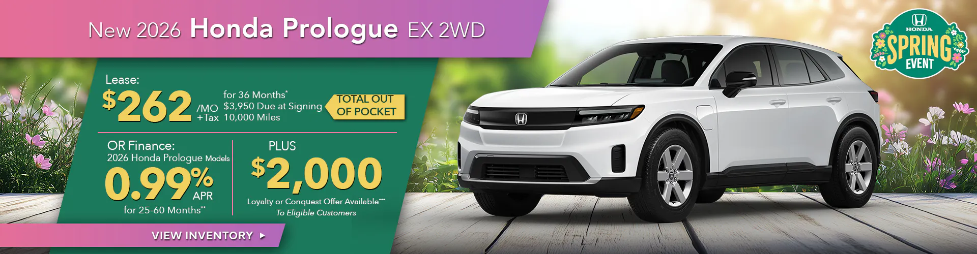 New 2026 Honda Prologue EX 2WD