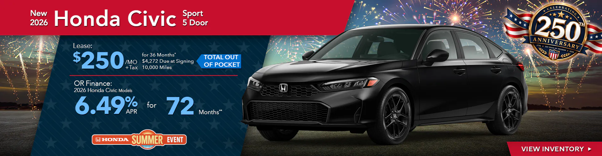 New 2026 Honda Civic Sport Hatchback