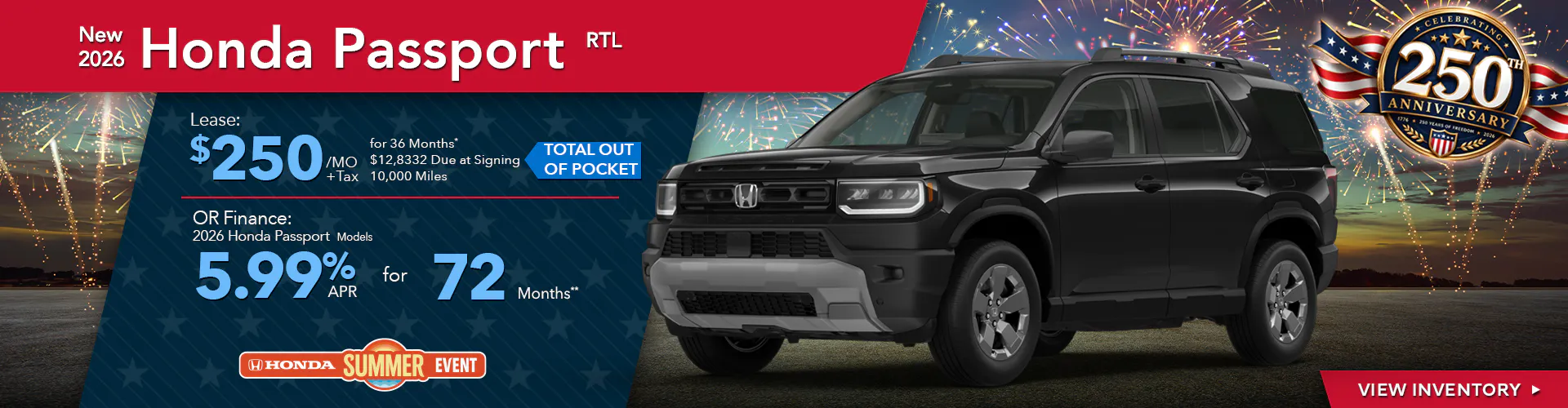New 2026 Honda Passport RTL