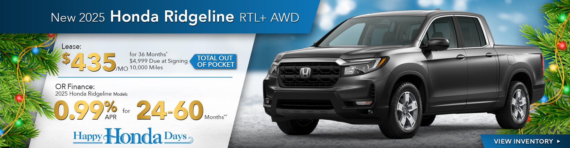 New 2025 Honda Ridgeline RTL+ AWD